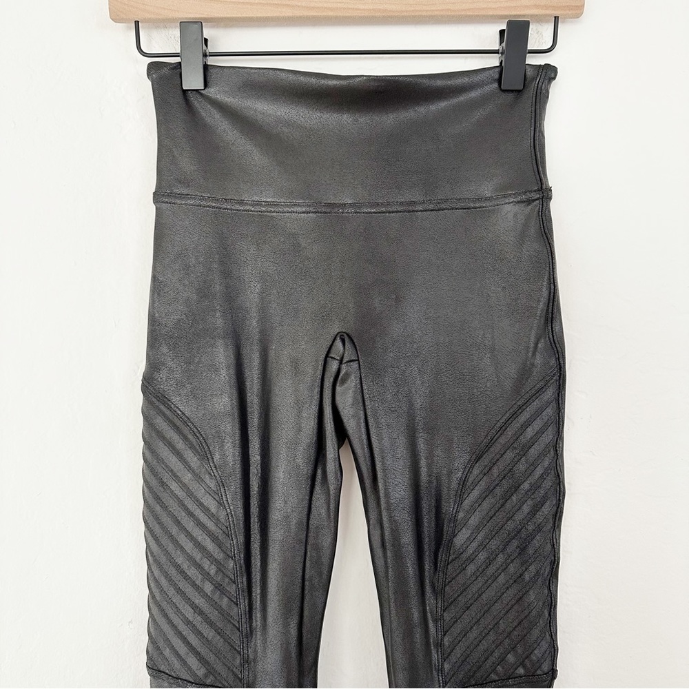 Spanx Women’s Faux Leather Moto Leggings Very Black | Small - Picture 5 of 12